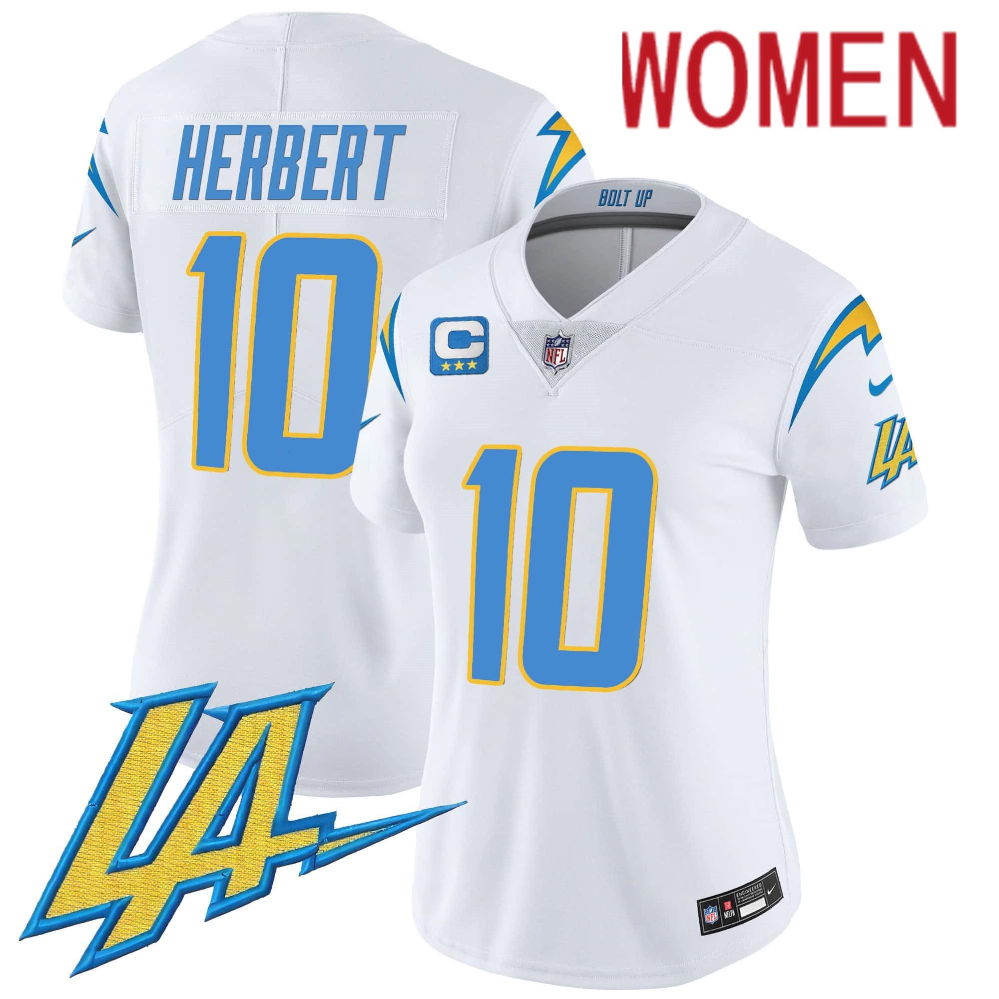 Women Los Angeles Chargers #10 Herbert White 2024 Nike Vapor Limited NFL Jersey
